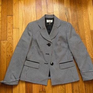 LeSuit Black and White Blazer Size 4